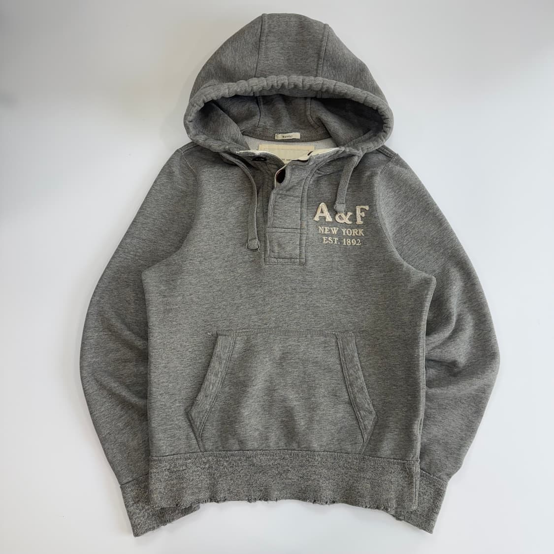 Abercrombie 아베크롬비 버튼업 그레이 후드티 상품이미지3