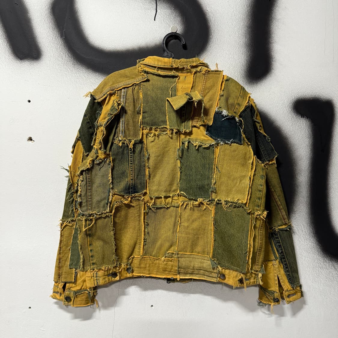 VTG 빈티지 디스트로이드 데미지 패치워크 투웨이 데님 자켓 상품이미지2