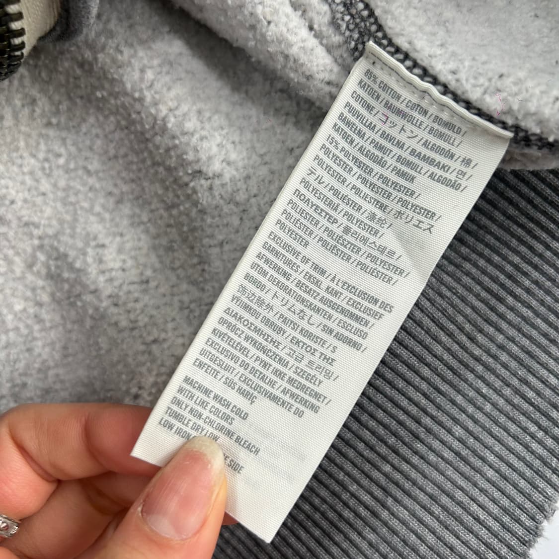 Abercrombie 아베크롬비 스펠아웃로고 그레이 후드집업 상품이미지6