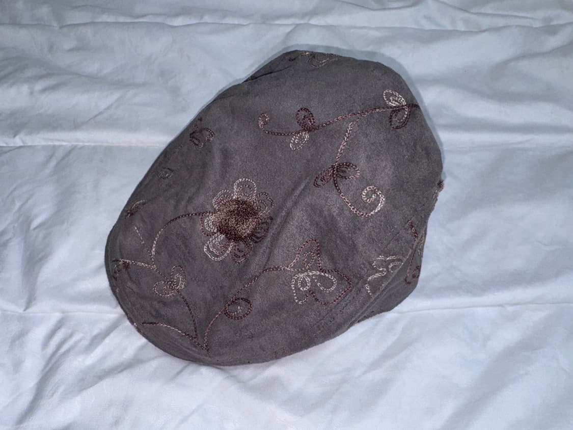 vinatge flower suade hunting cap gray 상품이미지1