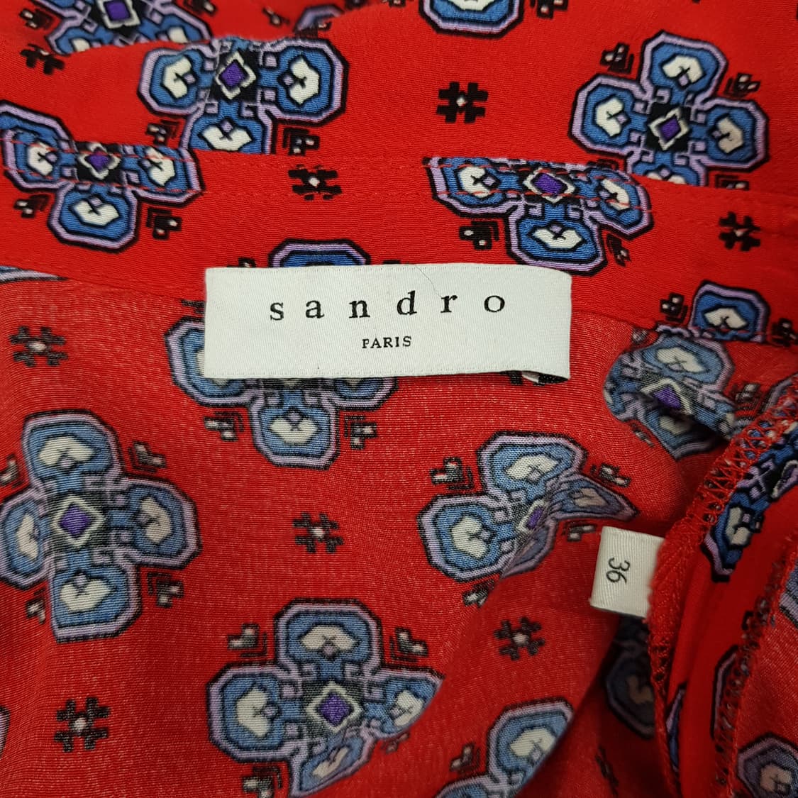 산드로 SANDRO 패턴 셔츠 롱 원피스 36사이즈 상품이미지7