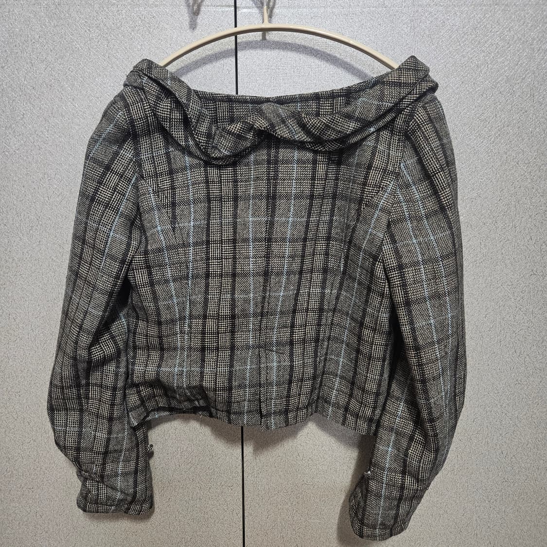 빈티지 너드 모리 브라운 체크 가디건 자켓 상품이미지2