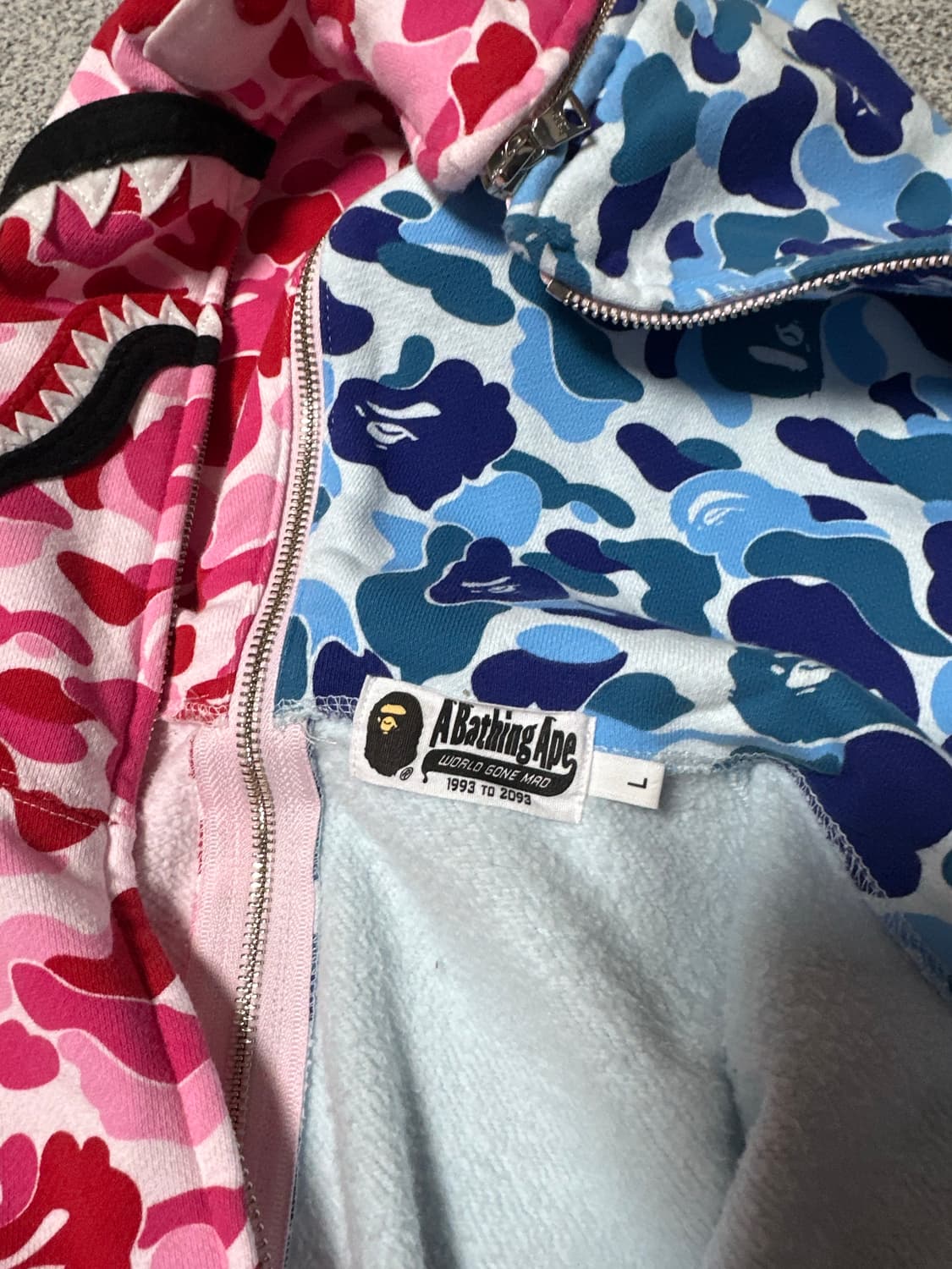 [L] 베이프 세퍼레이트 후드집업 상품이미지2