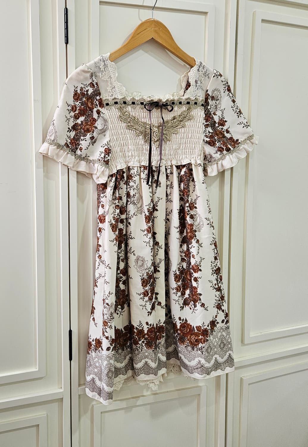 엑시즈팜 (axes femme) 로즈 레이스 스모킹 원피스 상품이미지2