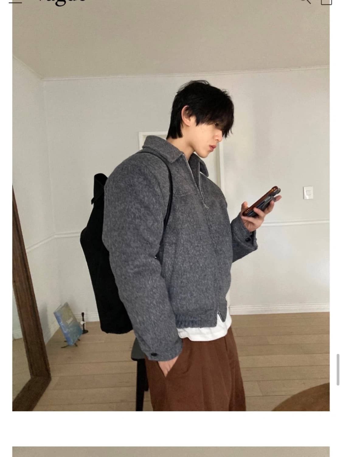 베이그 울 패딩 점퍼 상품이미지1