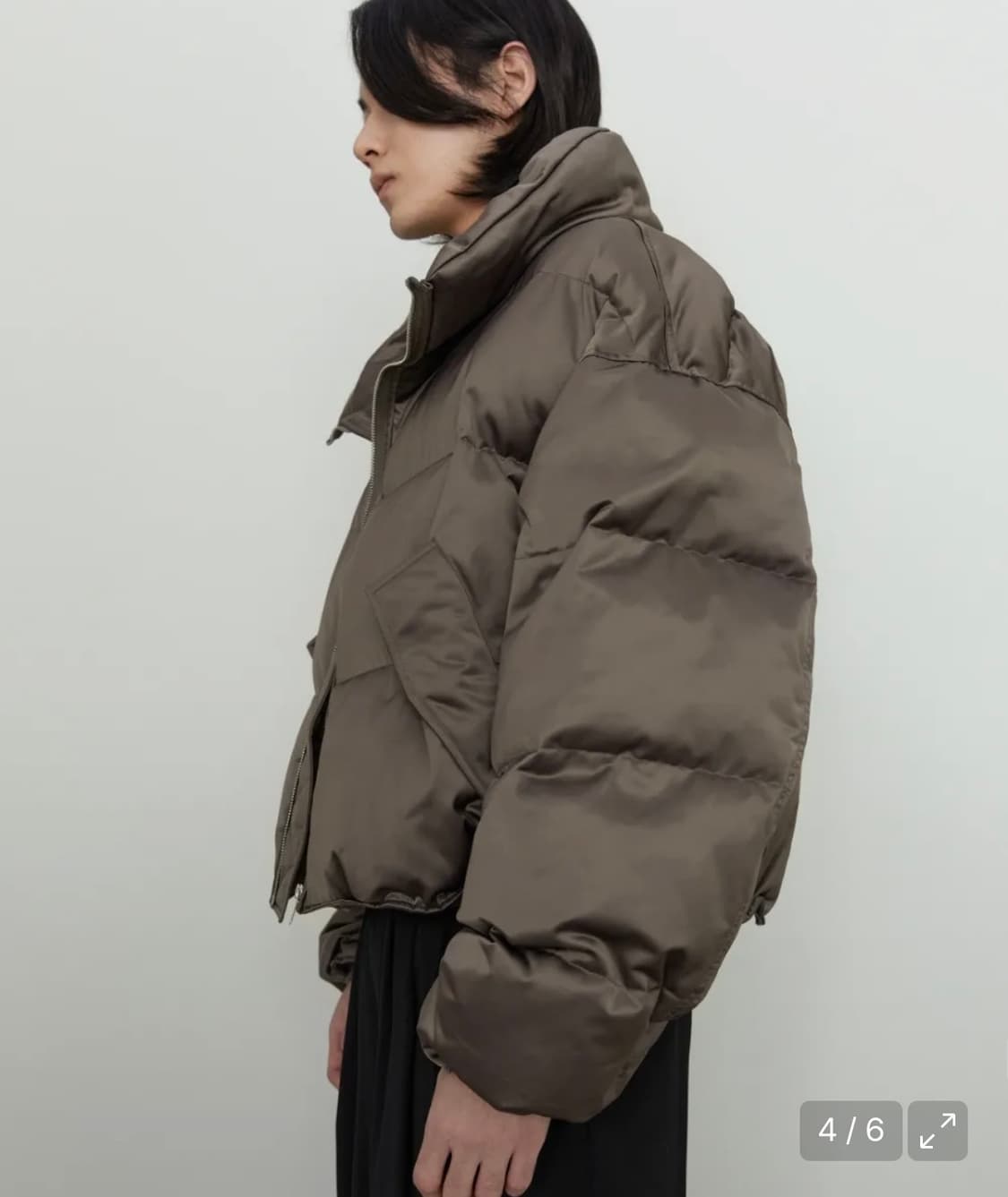 미나브 크롭 패딩 골드브라운 상품이미지2