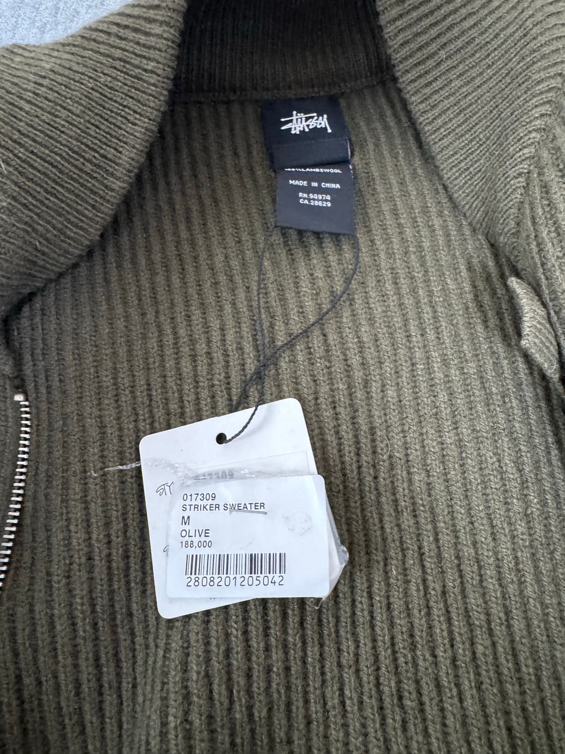 빈티지 STUSSY 스투시 짚업스웨터 올리브 상품이미지9