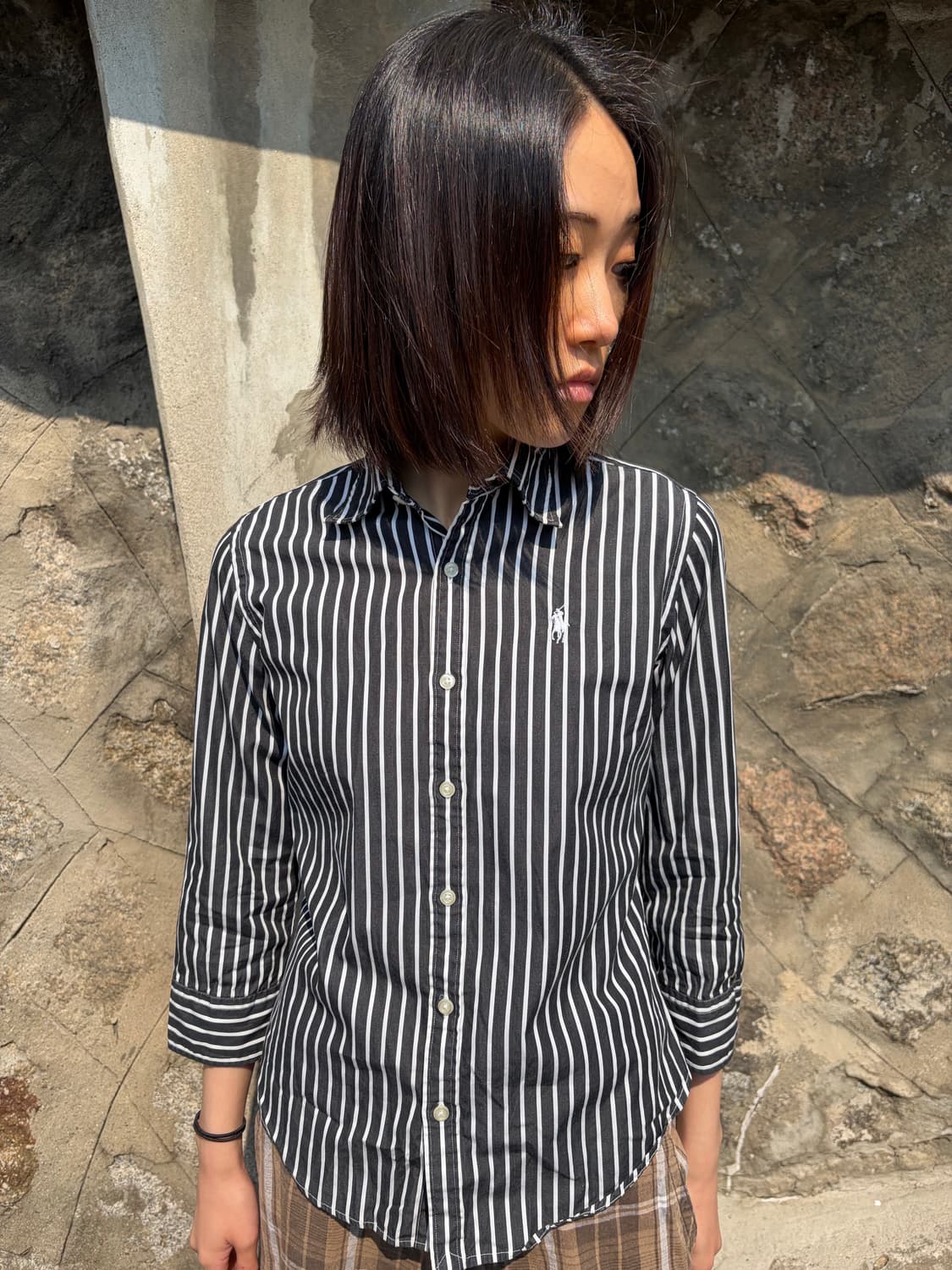 Polo Ralph Lauren 블랙 화이트 스트라이프 셔츠 상품이미지3