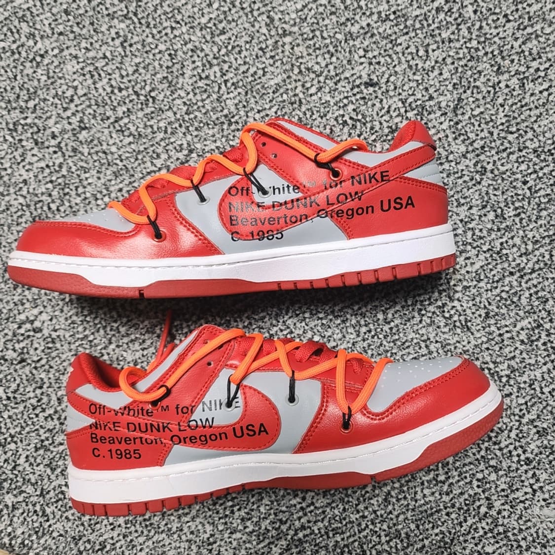 [260] 새상품 나이키 x 오프화이트 덩크 로우 유니버시티 레드 상품이미지3