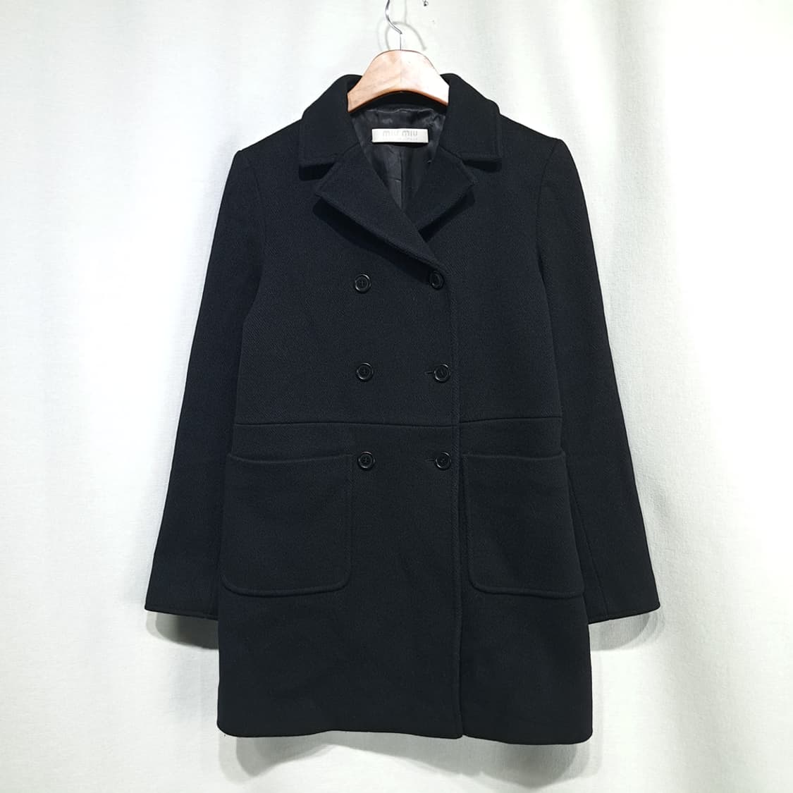 CN990W M 미우미우 이탈리아 캐시미어 울 더블 하프코트 상품이미지1