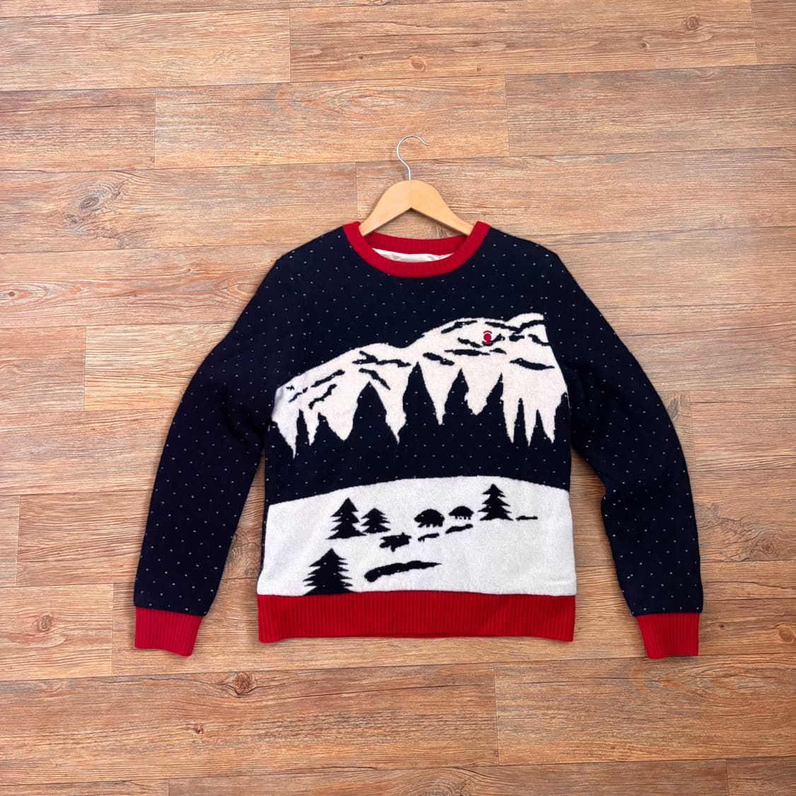 W 와이드앵글 골프 여성 니트 이중 바람막이 윈터 패턴  상품이미지1