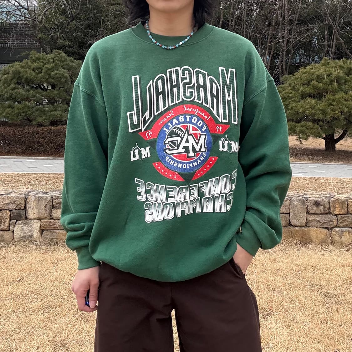 90s USA 리 Lee 헤비웨이트 마셜 대학교 스웻셔츠 상품이미지3