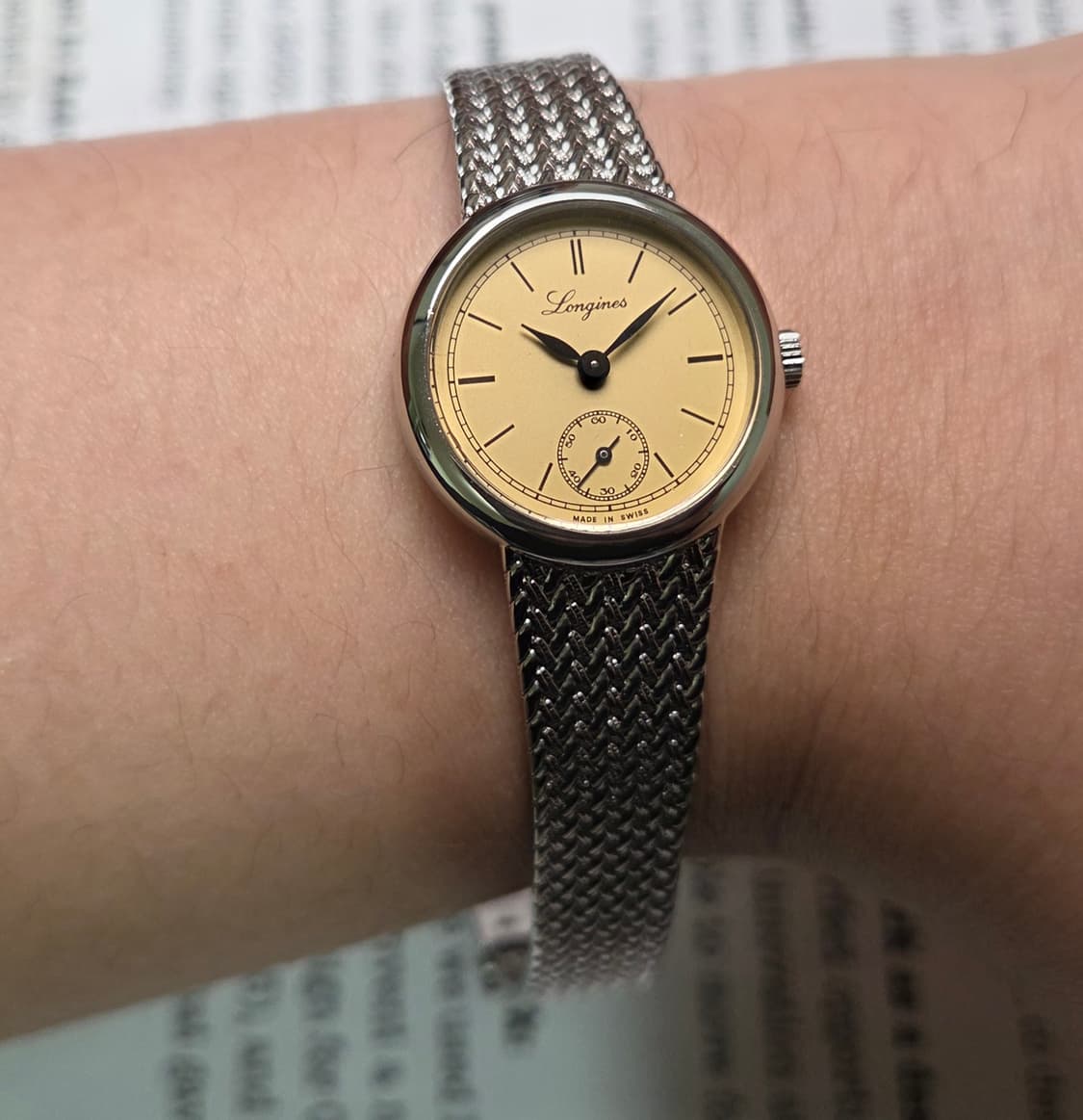 레어] 빈티지 론진 독립초침 샴골판 수동 메커니컬 여성용 브레이슬릿 ve 상품이미지10