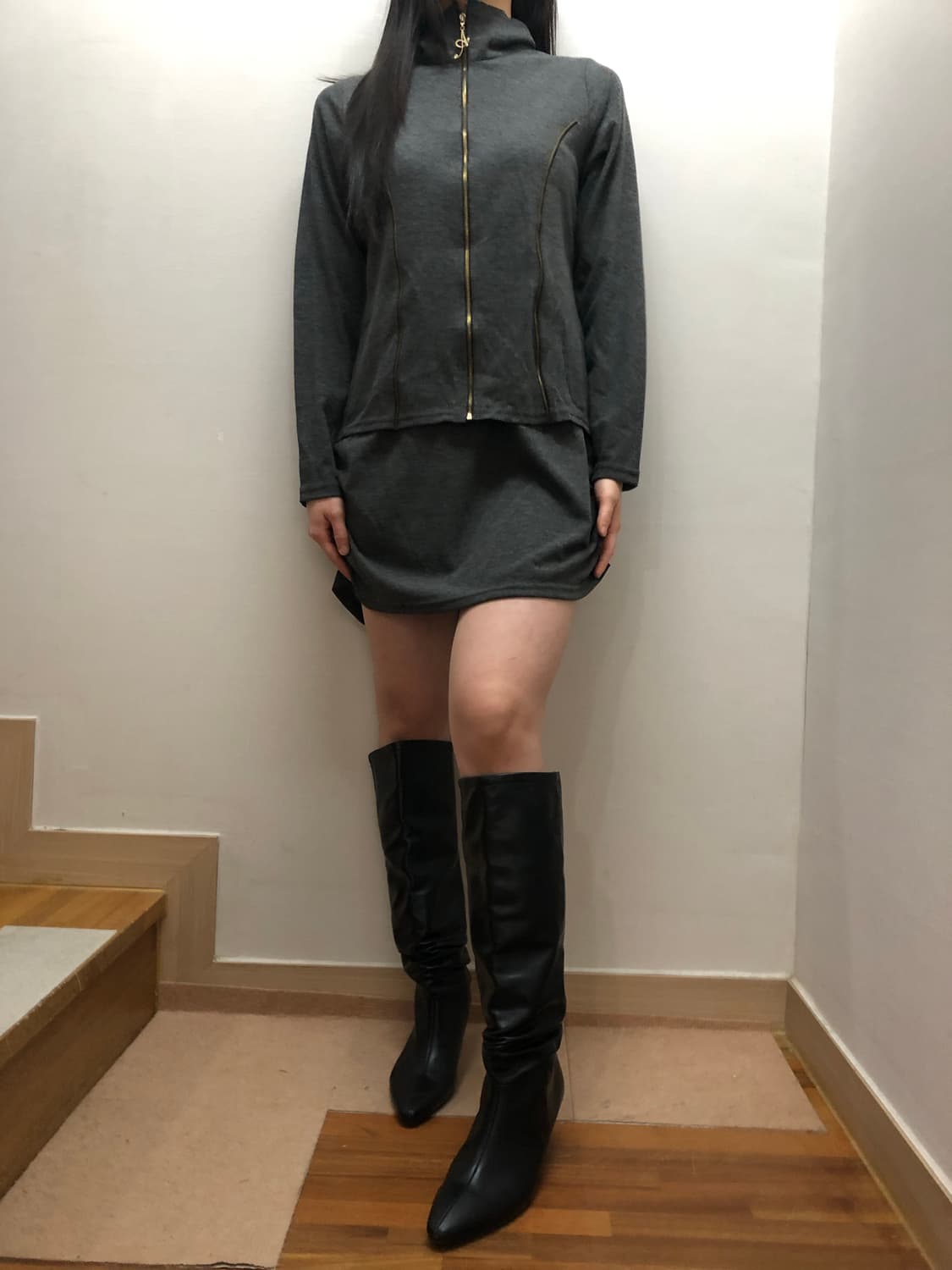 빈티지 그레이 펑크 원피스 상품이미지8