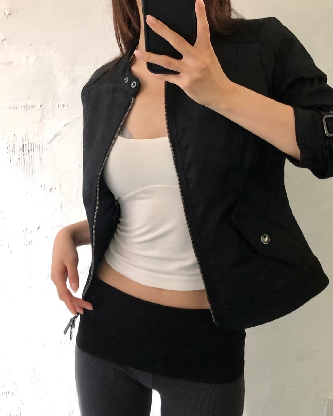 Burberry 버버리 블랙 코튼 바이커 숏 자켓 상품이미지3