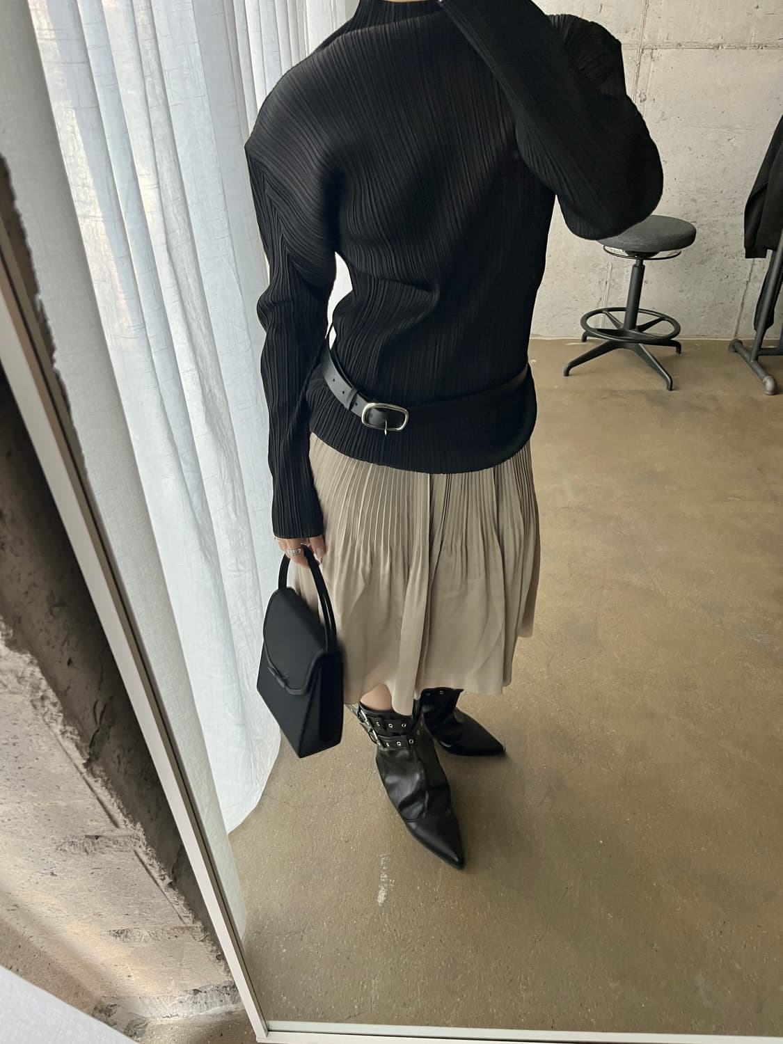 Amaca 플리츠 스커트 베이지 상품이미지1