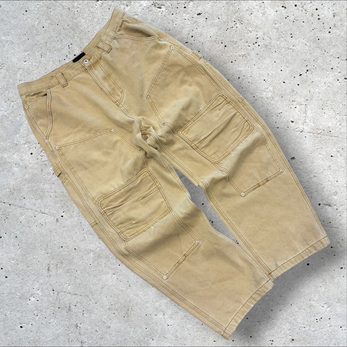 [3] 인세인개러지 베이지 워크웨어  더블니 팬츠 바지 D770 상품이미지1