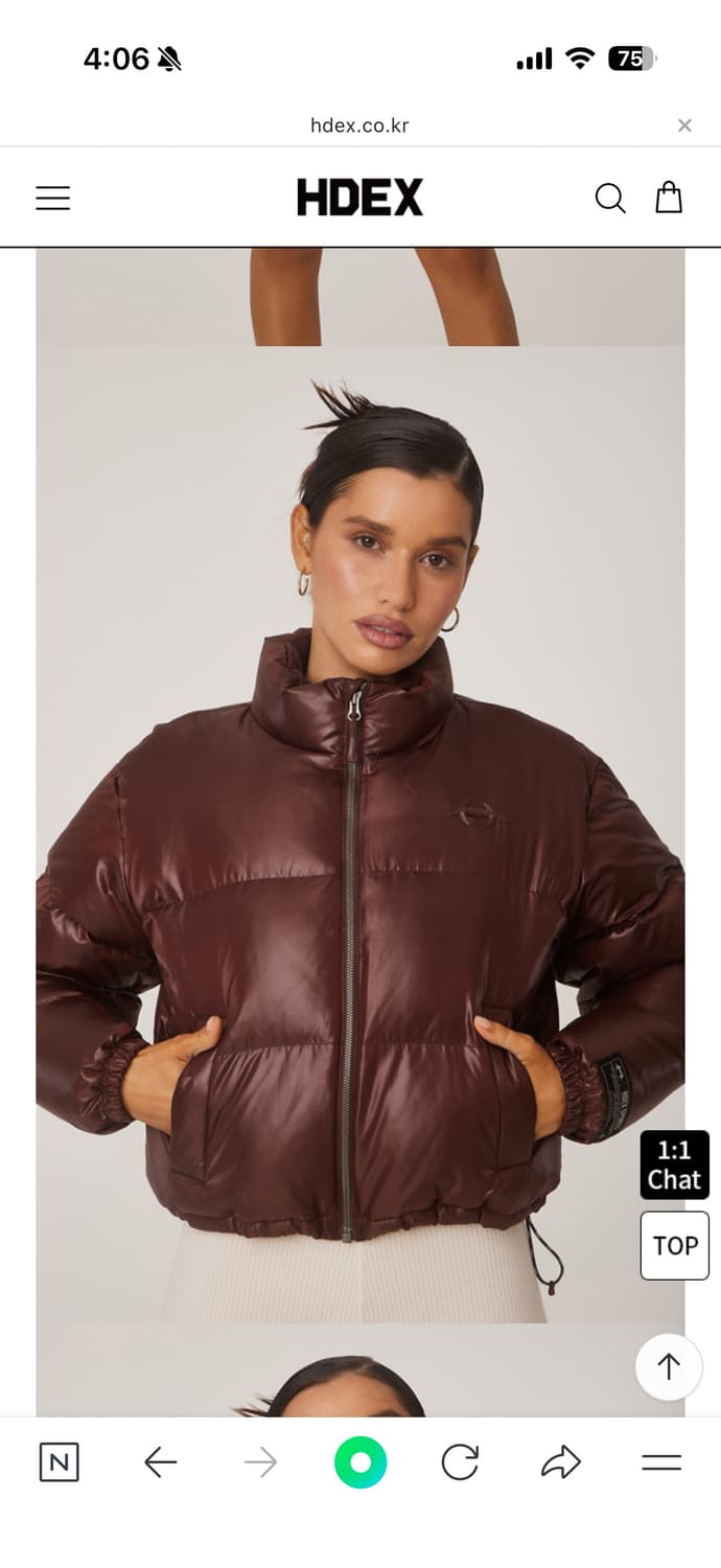 HDEX 크롭 패딩  브라운 s몰 상품이미지1