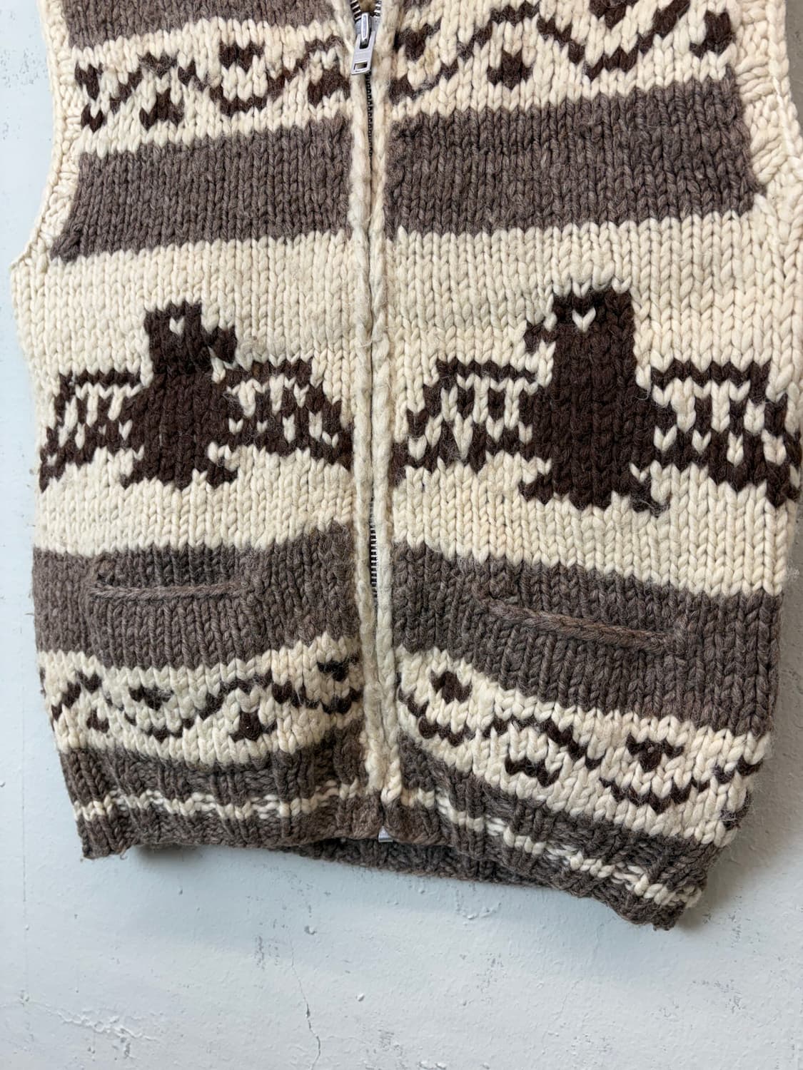 빈티지 헤비울 코위찬 니트 조끼 상품이미지3