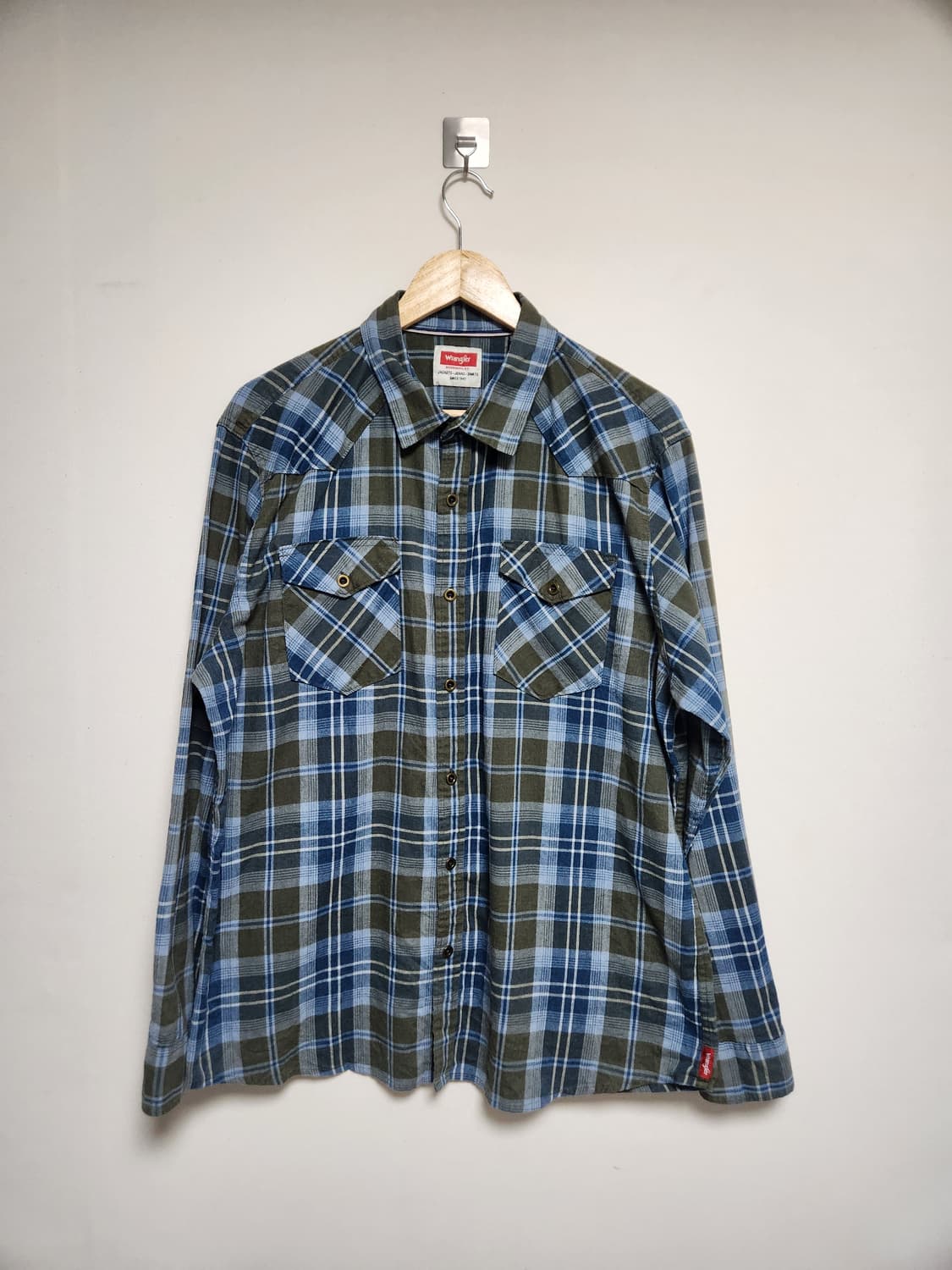 랭글러Wrangler 체크 플란넬 셔츠 XL - S80 상품이미지1