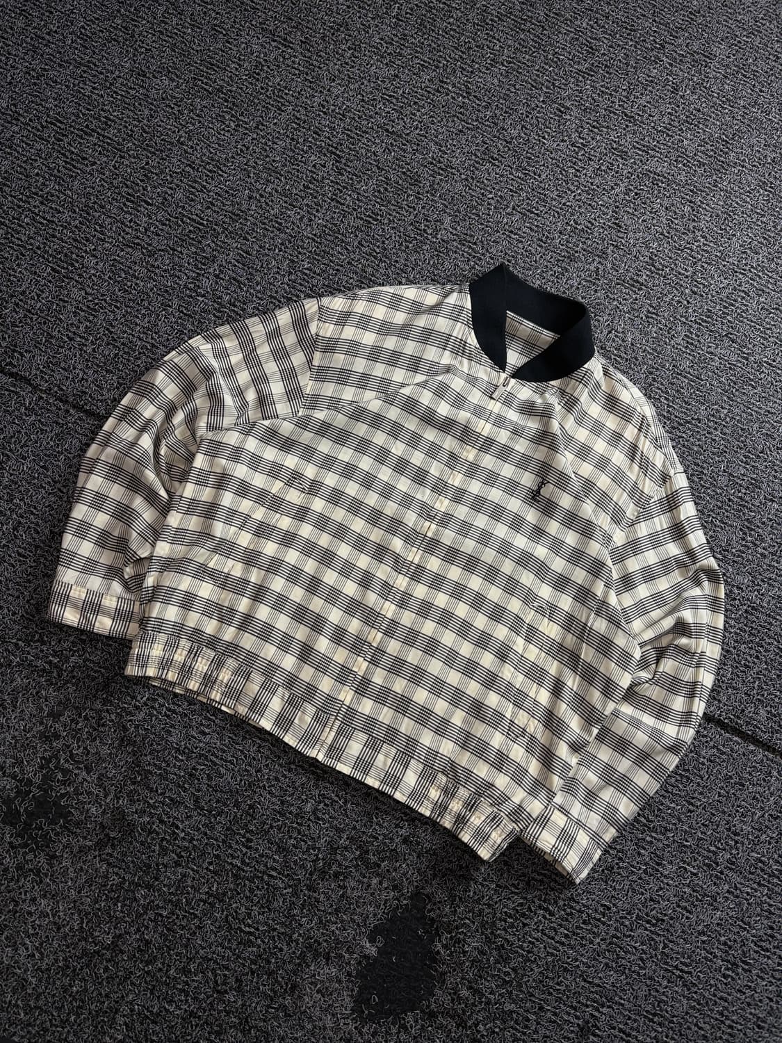 90s YSL 입생로랑 아카이브 체크 블루종 3143 상품이미지1