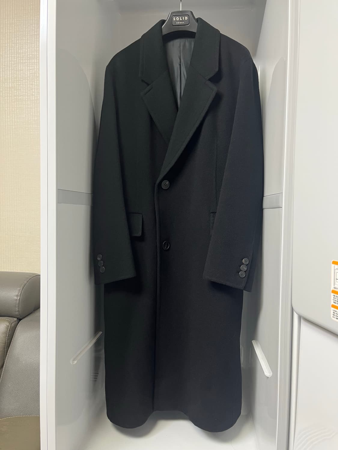 솔리드옴므 23fw 블랙 캐시미어 핸드메이드 로브 코트 46사이즈 상품이미지1