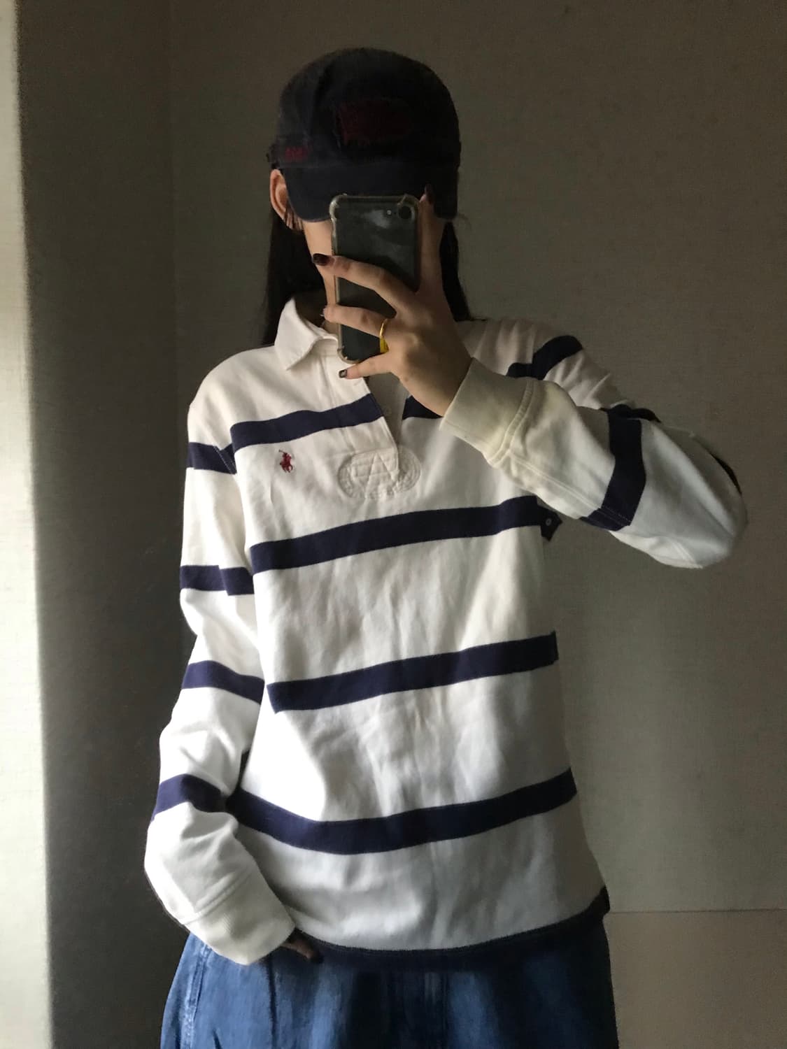 폴로 화이트 네이비 럭비티셔츠 상품이미지1