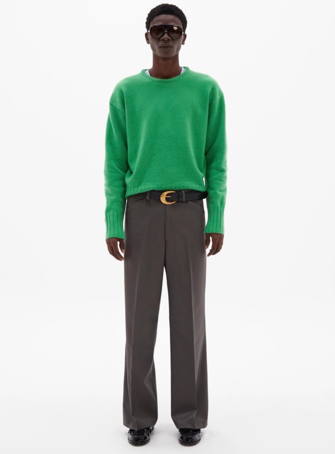 타일레 카멜 울 클래식 니트 스웨터 그린 1사이즈 상품이미지1