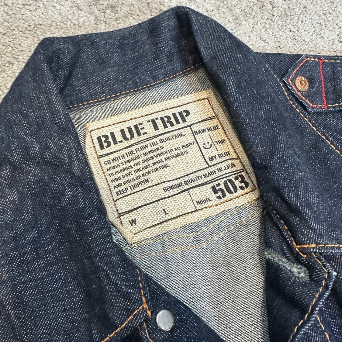 에드윈 BLUE TRIP 라인 503 데님 트러커 자켓M 상품이미지3