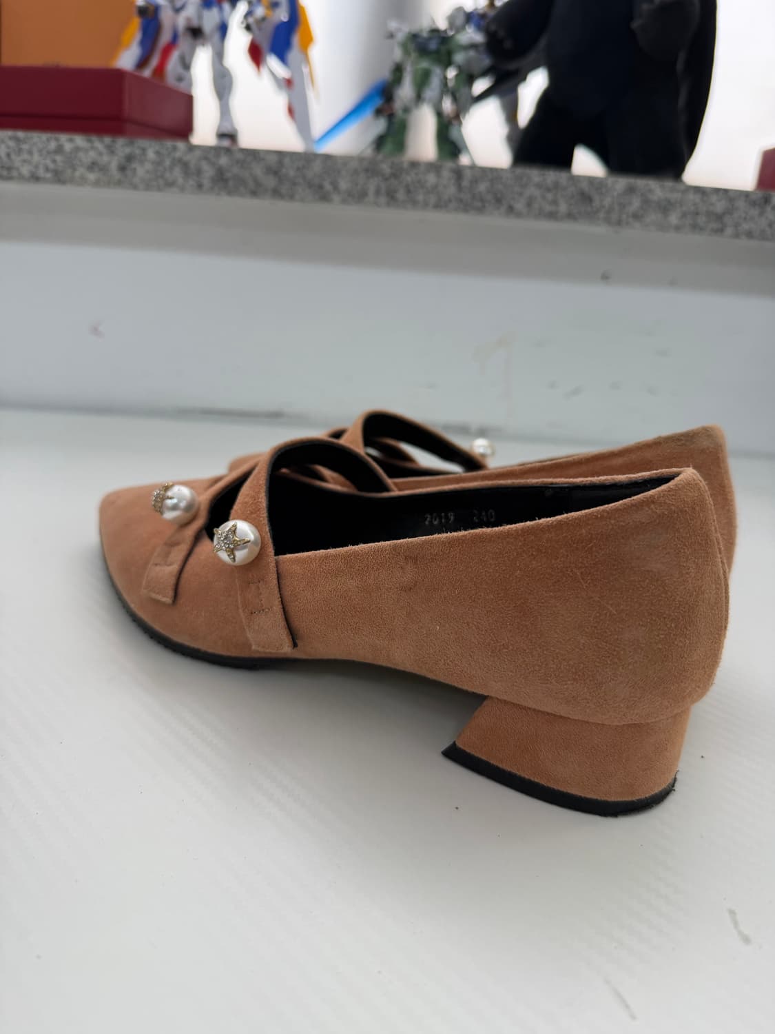 정품) 랑방 한섬 스웨이드 펄 장식 플랫 구두 240 상품이미지7