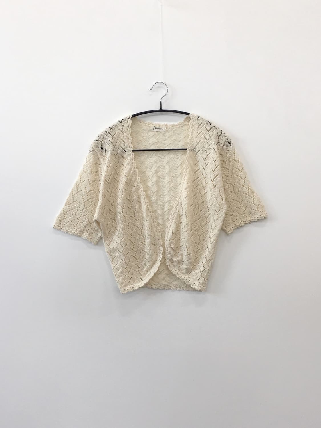 Jpn Modern Ivory Crochet Knit Bolero 상품이미지3