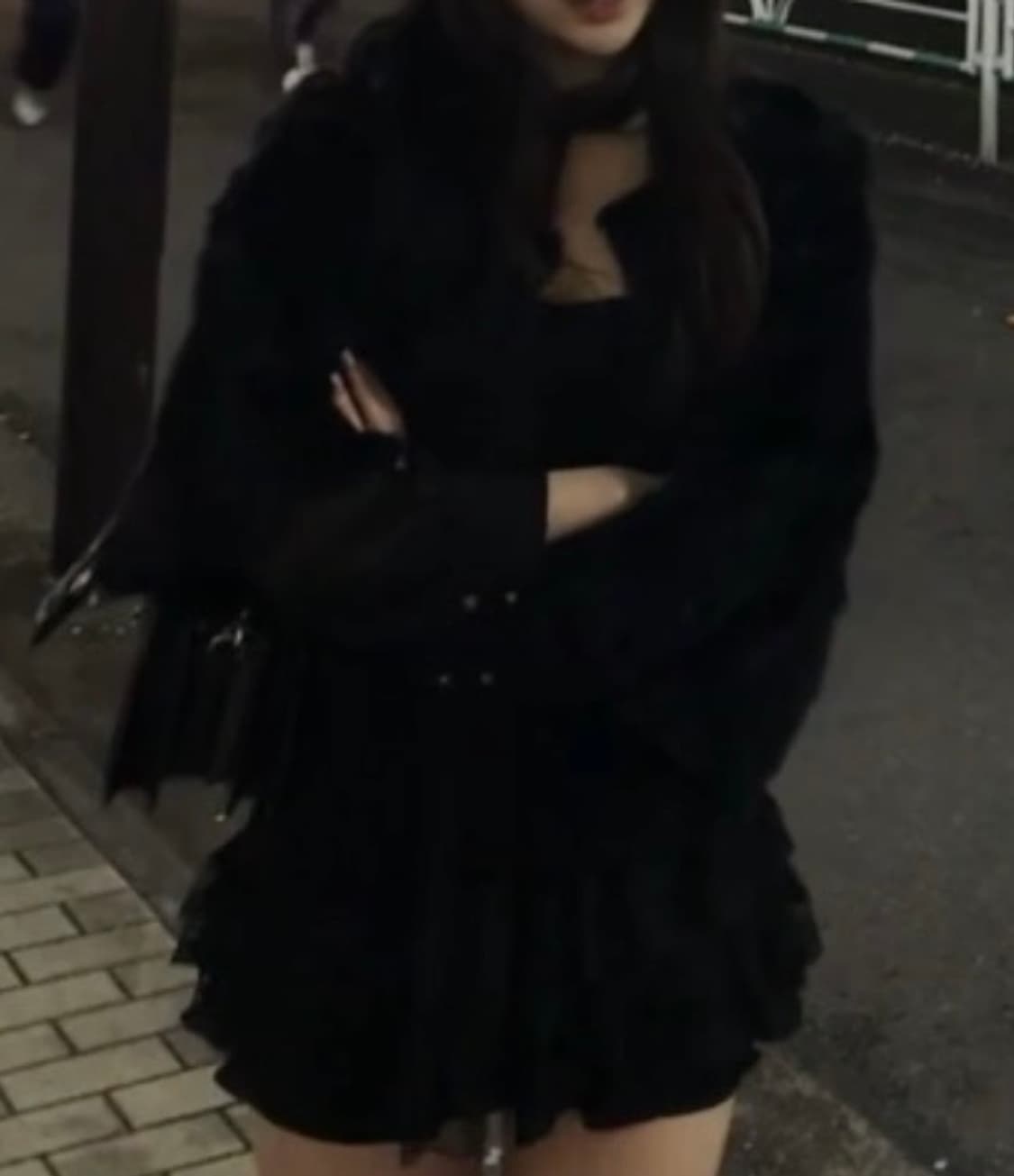 갸루 y2k 블랙 크롭 퍼자켓 S 코트 베이비메탈클럽 빈티지 상품이미지1