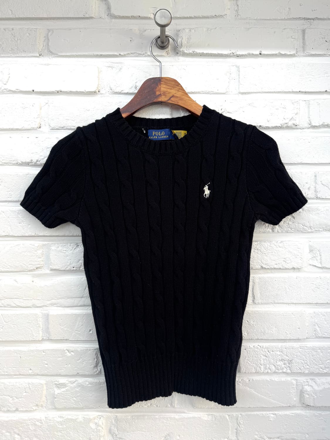 폴로 블랙 케이블 반팔니트  상품이미지3