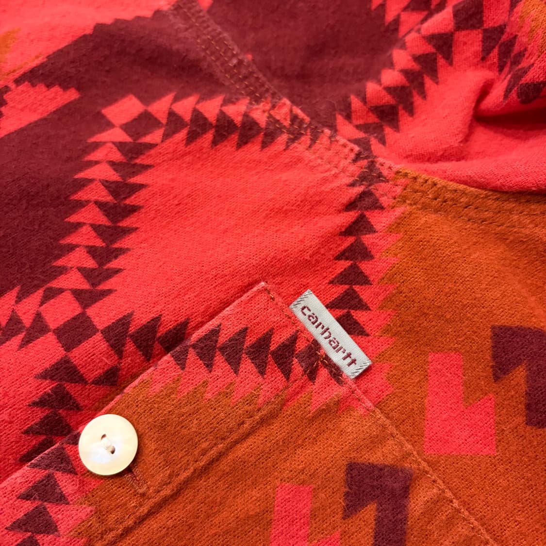 [S] 칼하트 레드 나바호 빈티지 패턴 셔츠 D809 상품이미지4