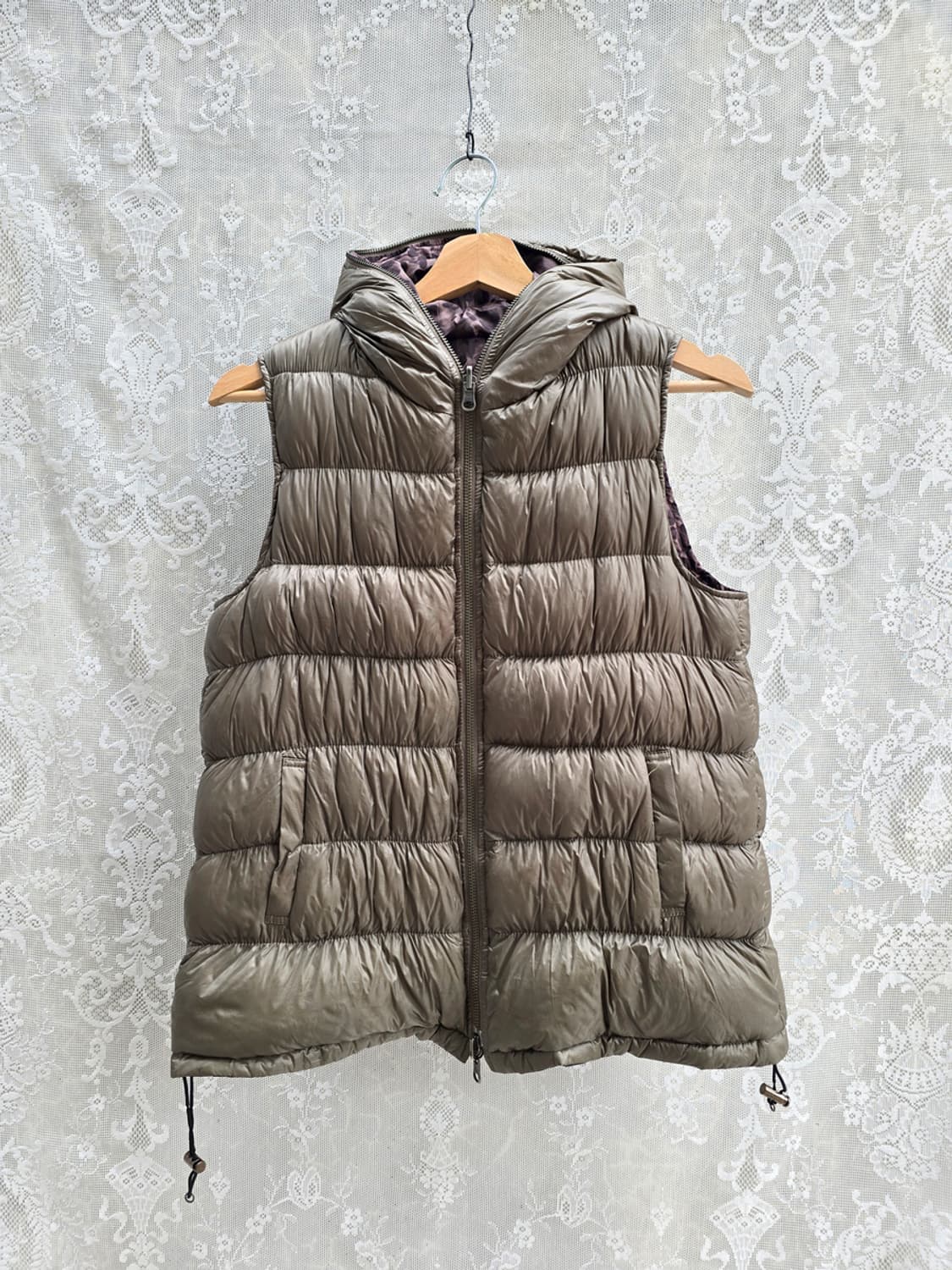 메종그레이 레오파드 양면 패딩 베스트 상품이미지1