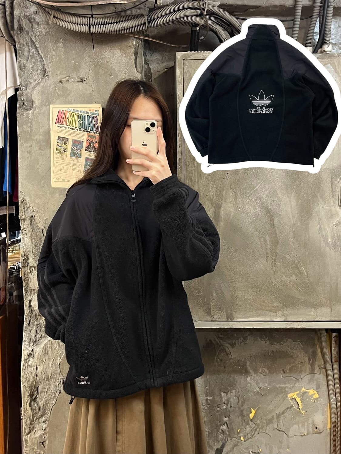 아디다스 플리스 집업 블랙 M #csz939 상품이미지1