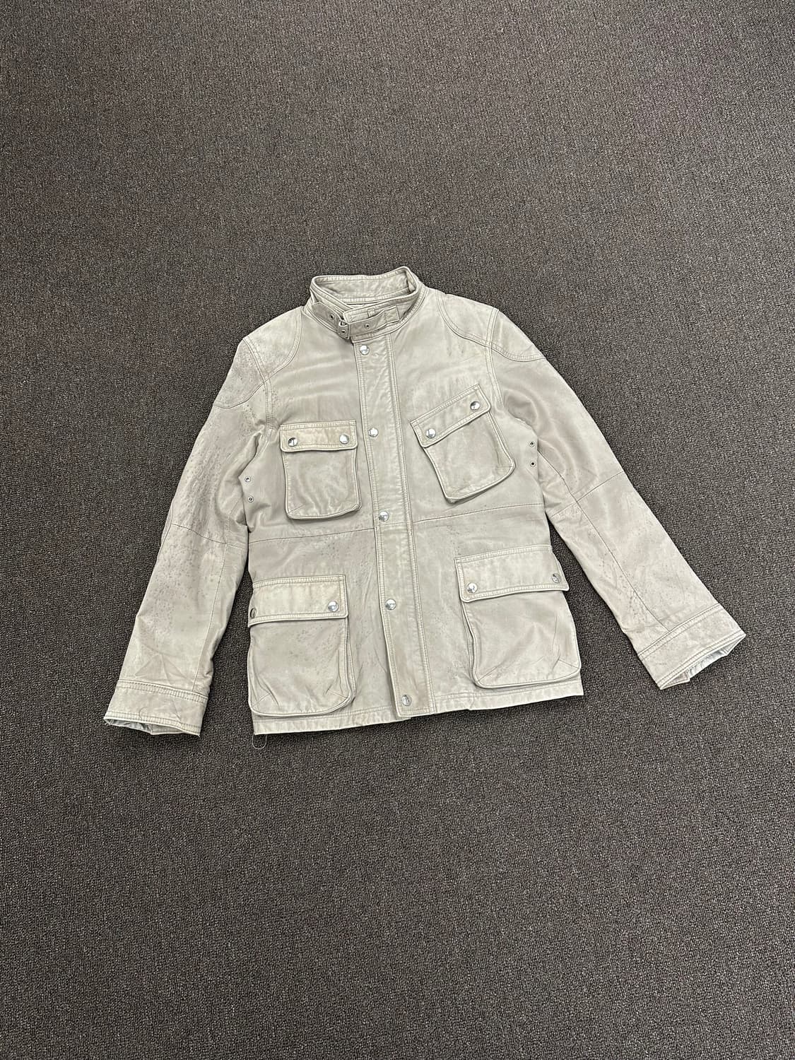 OS)Monkey time vintage 벨티드 레더자켓 상품이미지3