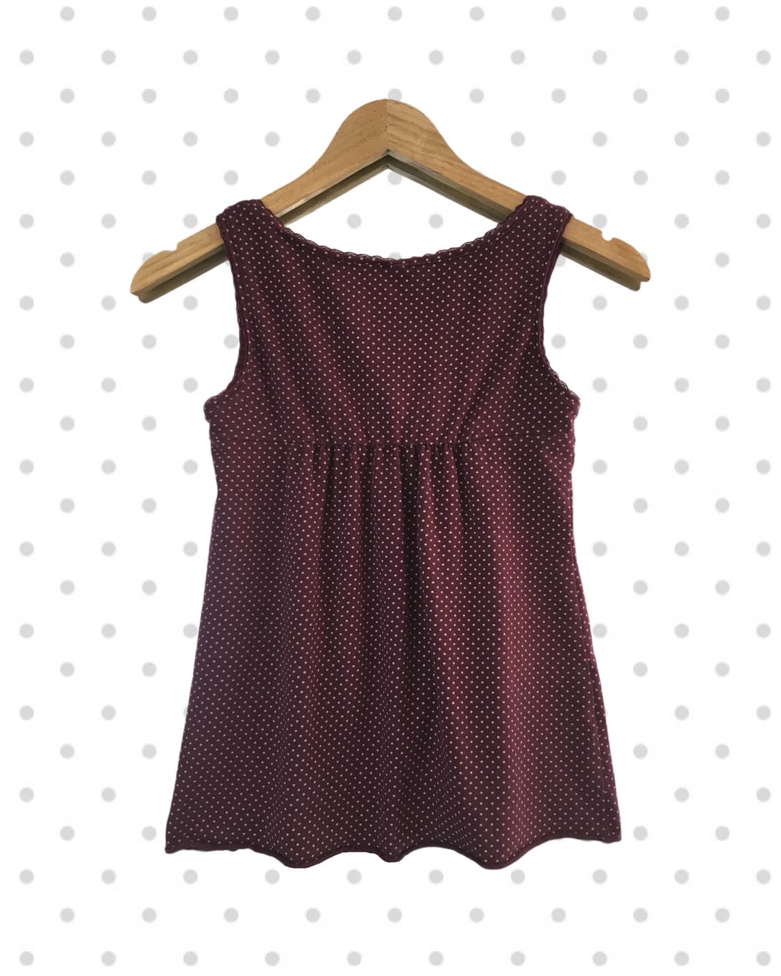 vintage dot ribbon sleeveless wine 상품이미지6