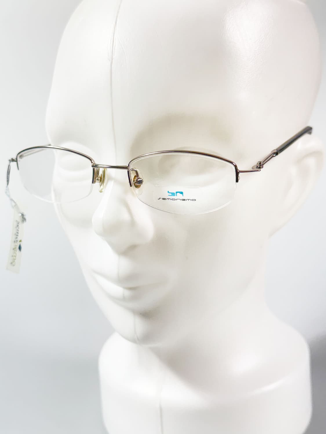 SEMONEMO 다크 실버 반무테 스퀘어 메탈 빈티지 안경 상품이미지8