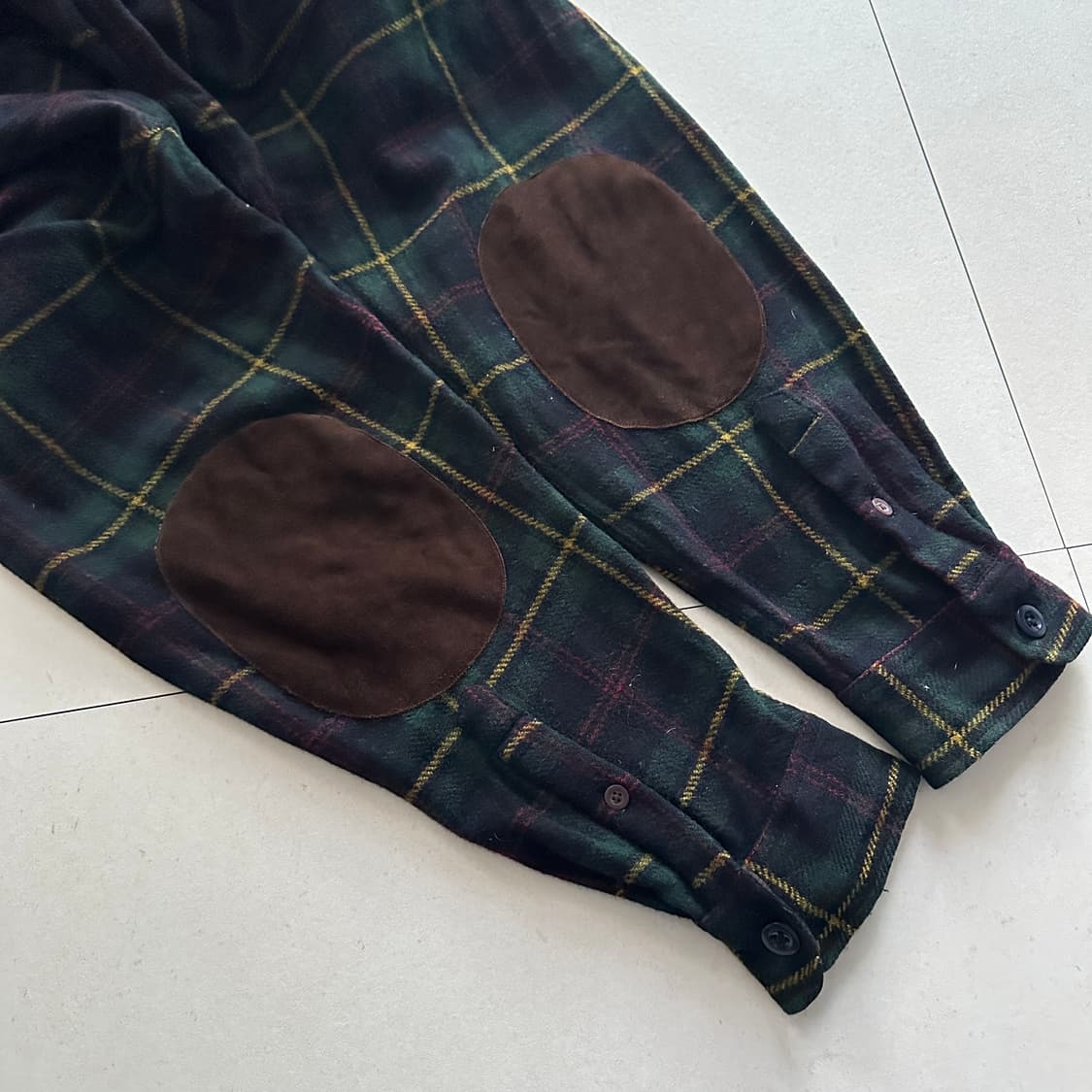 90s 바나나리퍼블릭 Cabinwear 울 블랙와치 체크 셔츠 상품이미지9