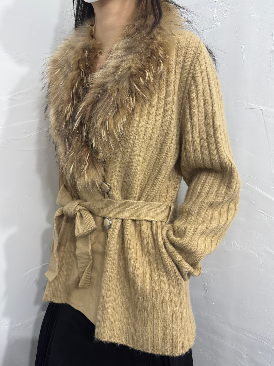 Courreges fur wool cardi coat 상품이미지6