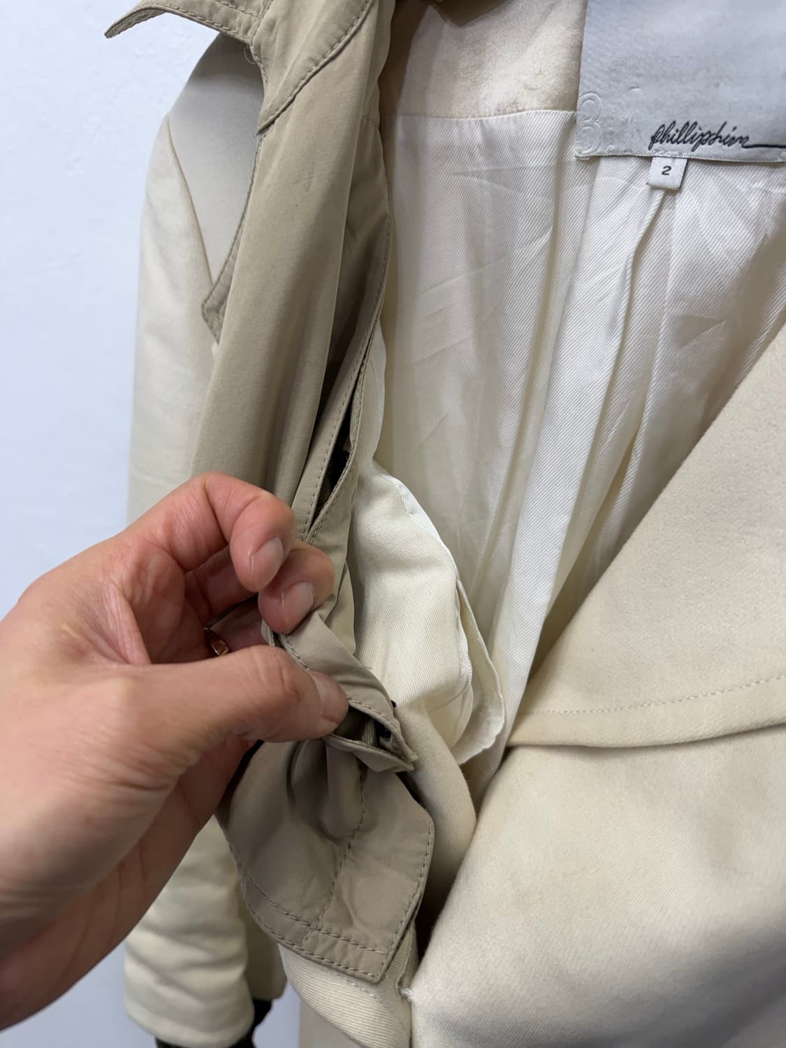 정품) 3.1 필림립 여성 아이보리 이중 자켓 2 상품이미지3