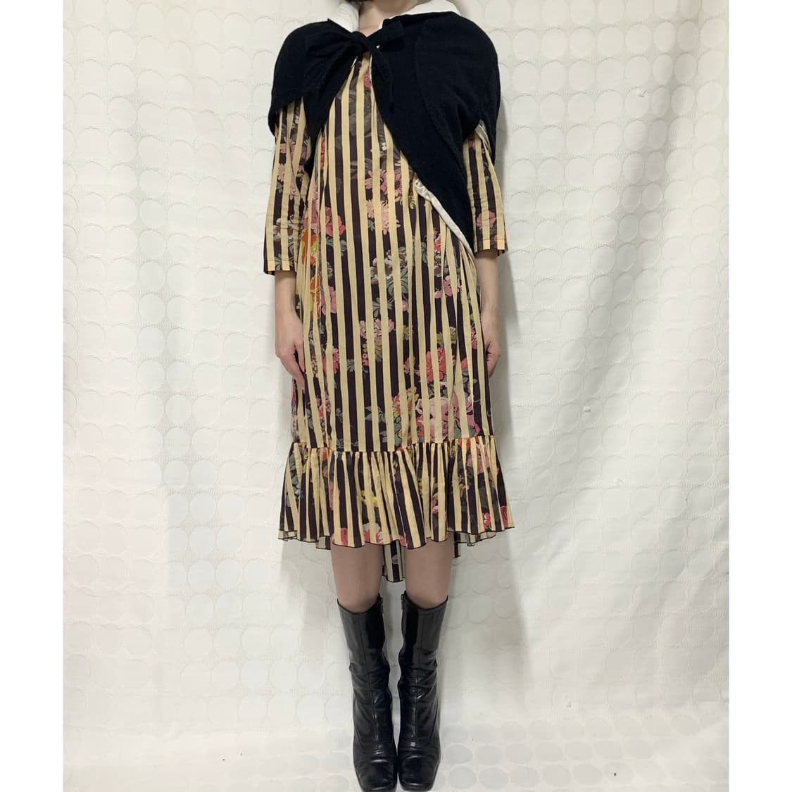 Dries van noten스트라이프 플로럴 원피스 상품이미지3