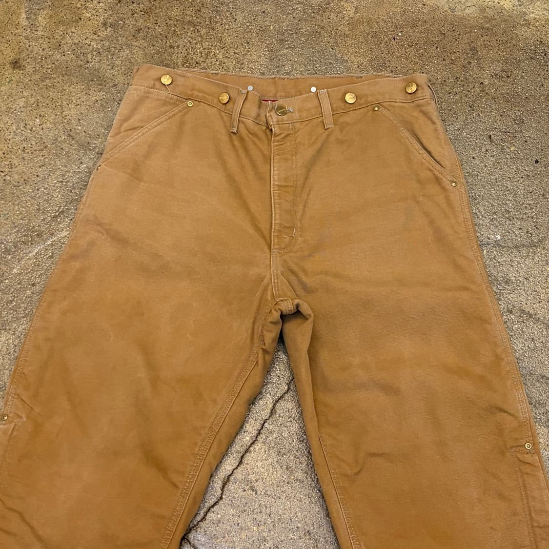 90s Made in USA 빈티지 칼하트 샌드스톤 싱글니 패딩 워크팬츠 상품이미지2