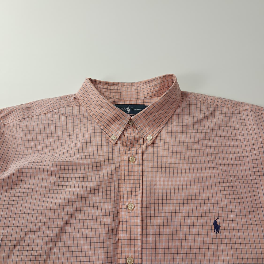 CK336 3XB 폴로 00s 오렌지피치 윈도우페인 체크 셔츠 남방 상품이미지2