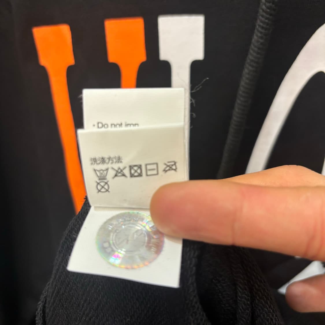 브이론 오렌지 백 브이 블랙 후드 티셔츠 M 상품이미지10