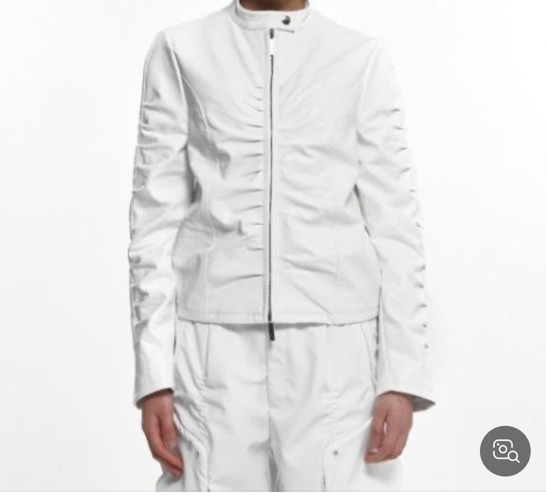 나체 셔링 레더자켓 화이트 상품이미지1