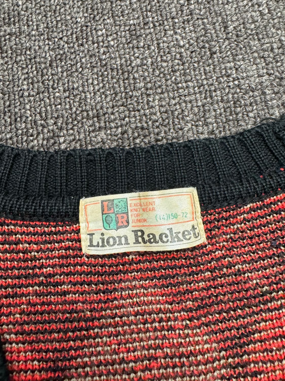 OS)Lion Racket 빈티지 아가일 패턴 니트 가디건(단추) 상품이미지4