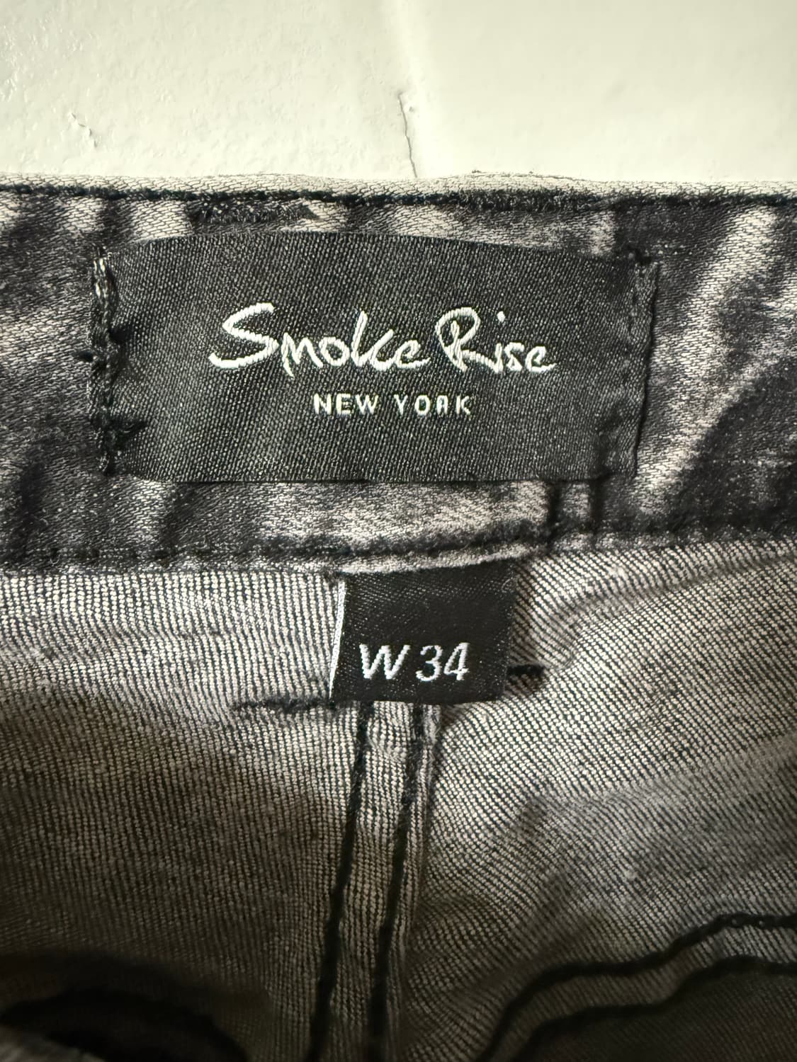 스모크라이즈 아이스 워시드 데미지 와이드 데님진 상품이미지6