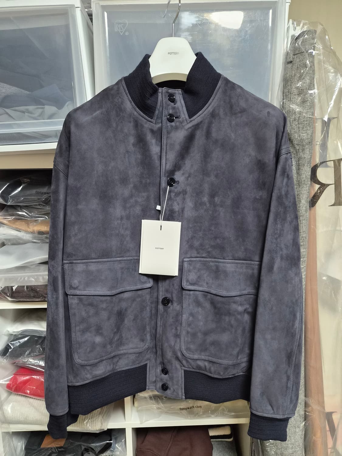 포터리 A-1 스웨이드 자켓 네이비 2 상품이미지5